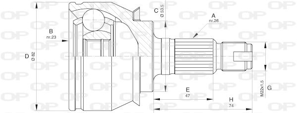 OPEN PARTS Nivelsarja, vetoakseli CVJ5610.10